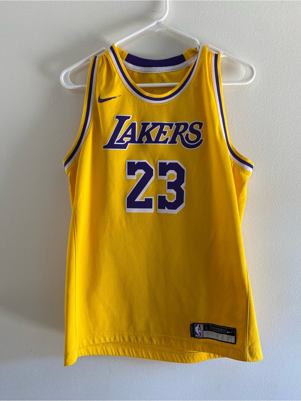Nike Yellow Lakers #23 Basketball Jersey Lakers LeBron James